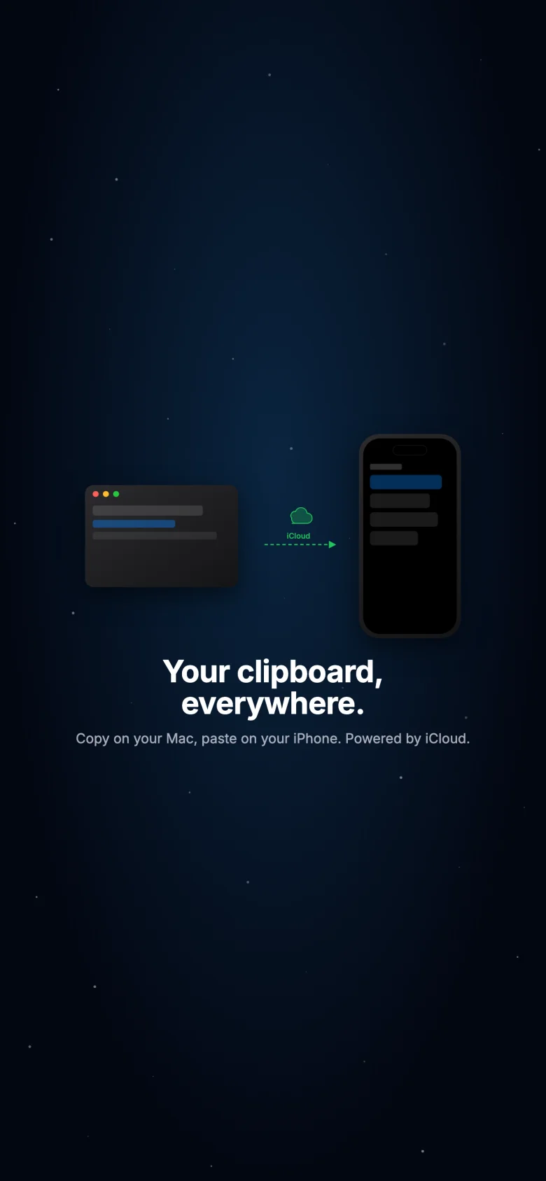 TurboClipboard iOS sync status showing encrypted iCloud sync